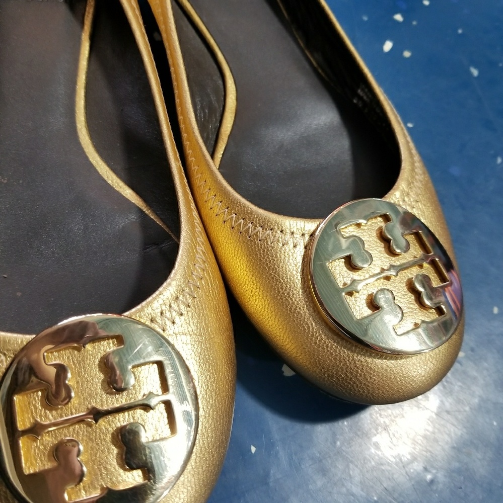 Tory burch reva metallic flats